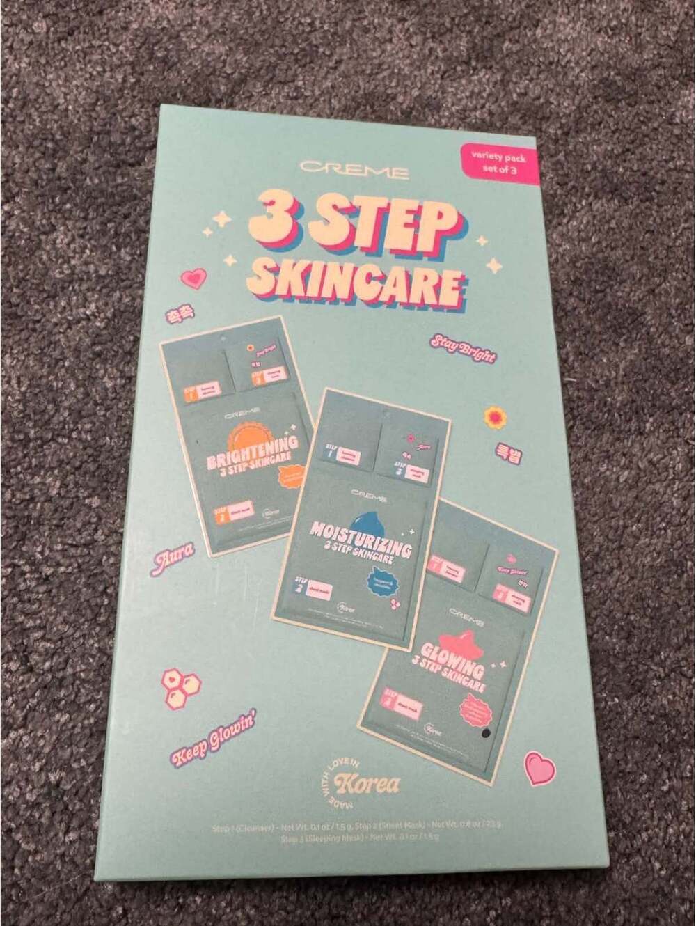 The Creme Shop To Go 3 Step Skincare Variety Pack Korean K Beauty 3ct New